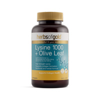 Herbs of Gold: Lysine 1000 + Olive Leaf 60 Caps